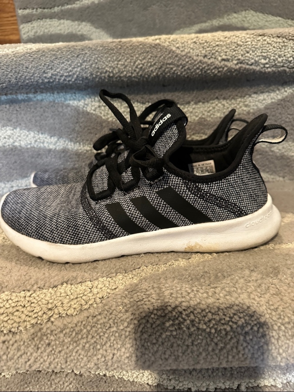 adidas Black & Gray Knit Running Sneakers